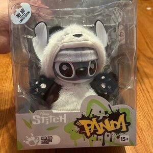 Disney Stitch Panda Plush - Black and White